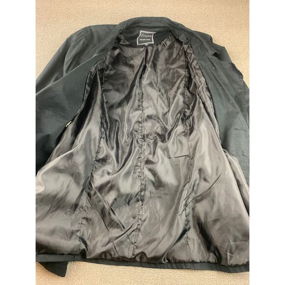 Lane Crawford Women's 2X Black Double-Breasted Trench Coat Jacket - Picture 6 of 6